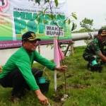 Kegiatan penanaman pohon saat peringati Hari Pers Nasional di Tuban. (Suwandi/BangsaOnline.com)