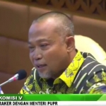 Syafiuddin Asmoro, anggota Komisi V DPR RI saat raker dengan Menteri PUPR.