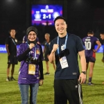 Wali Kota Kediri Vinanda Prameswati usai menyaksikan pertandingan Persik vs PSBS Biak. (Ist)