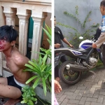 Pelaku yang dimasa dan motor korban yang tidak berhasil dicuri.