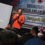 Kepala Pelaksana BPBD Jatim Gatot Soebroto saat memberikan sambutan.