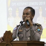 KBO Satlantas Polres Bojonegoro Iptu Jadmiko saat memaparkan persiapan Operasi Ketupat Semeru 2019