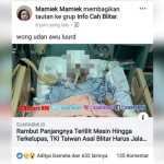 Postingan salah satu warganet di grup Facebook.