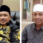 Ketua DPRD Gresik Much Abdul Qodir dan Ketua KWG M. Syuhud Almanfaluty. Foto: SYUHUD/ BANGSAONLINE