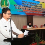 Wakil Wali Kota Pasuruan Raharto Teno Prasetyo saat membuka rakor DBHCHT.