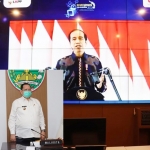 Presiden Jokowi saat memimpin rakornas secara virtual. inzet: Pjs Wali Kota Pasuruan mengikuti rakornas virtual.