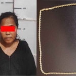 Seorang perempuan berinisial M (46) warga Kapas Baru Tangkis ditangkap polisi beserta barang buktinya.