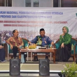 PENGUATAN LITERASI: Anggota DPR RI Arzeti Bilbina dan Inspektur Perpusnas RI, Darmadi saat Talk Show Gerakan Gemar Membaca, Selasa (9/4). foto: ist