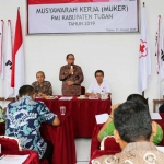 Wabup Tuban saat memberikan arahan dalam Musker PMI Tuban 2019.