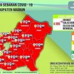 Peta sebaran kasus Covid-19 di Kabupaten Madiun per Kamis, 8 Juli 2021. foto: @pemkabmadiun