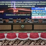 Rapat paripurna perdana DPRD Bangkalan dengan ageenda penyusunan fraksi.