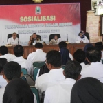 Dinas Permasdes melakukan sosialisasi Permendagri Nomor 20 Tahun 2018 tentang Pengelolaan Keuangan Desa.