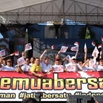 Kapolda, Forkopimda Jatim, dan Forkopimda Kab Sidoarjo, didampingi Kapolresta Sidoarjo, Kapolrestabes Surabaya, Kapolres Pelabuhan Tanjung Perak, dan PJU Polda Jatim mendeklarasikan #KitaSemuaBersaudara.