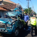 Kondisi mobil usai terpental sejauh 27 meter.