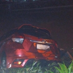Kondisi mobil Toyota Yaris setelah dievakuasi.