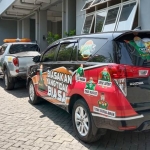 Dua unit mobil BPB Linmas yang di-branding untuk menyosialisasikan protokol kesehatan. foto: ist.