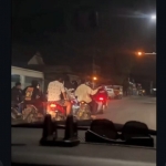 Tangkapan layar video viral saat sekelompok pemuda diduga gangster konvoi di kawasan Bubutan