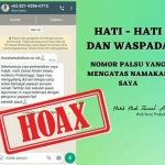 Tangkapan layar pesan berantai yang mengatasnamakan Wali Kota Probolinggo, Habib Hadi Zainal Abidin.