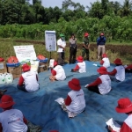 Dirut Petrokimia Gresik Rahmad Pribadi memberikan pengarahan kepada petani. foto: ist.