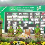 Khofifah Indar Parawansa ketika menyampaikan pidato Resepsi Harlah ke-77 Muslimat NU di Jakarta.