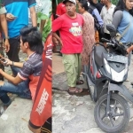 Pelaku berikut barang bukti berupa Hp dan sepeda motor Honda Beat hitam yang berhasil diamankan petugas dibantu masyarakat.