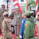 Gubernur Khofifah saat berada di Gedung Negara Grahadi, Surabaya.