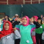 Instruktur senam mengikuti pelatihan senam Gemu Famire II yang digelar Formi Sidoarjo. foto ist