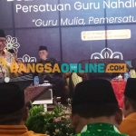 Ketua Umum Hanura, Oesman Sapta Odang, saat menghadiri Rakornas dan Silaturahim di IKHAC, Mojokerto. Foto: ROCHMAT SAIFUL ARIS/BANGSAONLINE