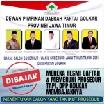 Baliho kandidat Bacagub/Bacawagub yang mendaftar di DPD Partai Golkar Jawa Timur. Foto: IST