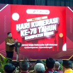 upati Kediri Hanindhito Himawan Pramana saat memberi sambutan. (Ist). 