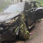 Toyota Fortuner dengan nomor polisi B 285 ATK, diduga rem blong dan alami kecelakaan di Jurang Bromo. Foto: Ist.