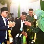 Gubernur Khofifah ketika menghadiri Muskerwil PWNU Jatim di Nganjuk.