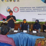 Ketua DPC Gradasi Kabupaten Madiun Irwan Tubagus Siswoyo saat memberikan paparan.