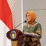 Asisten Deputi Penguatan Ekosistem Kementerian Koperasi dan UMKM RI Christiana Agustin APi MM saat memberikan sambutan pada pembukaan Entrepreneur Hub Jawa Timur 2025 di ITS. (Ist)