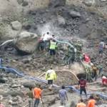 Lokasi tertimbunya truk pasir beserta pengemudinya di Kali Putih.