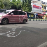 Lokasi pengeroyokan korban Achmad Maulana di Jalan Pahlawan, Sidoarjo.