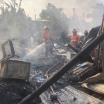 Kondisi gudang usai dilalap api.