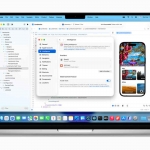 Xcode 26.3 membuka kode pemrograman agentik, memungkinkan para pengembang memanfaatkan agent seperti Claude Agent dari Anthropic dan Codex dari OpenAI, langsung di Xcode. Foto: Apple.