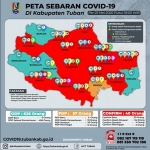 Peta sebaran Covid-19 di Kabupaten Tuban per 25 Mei 2020.