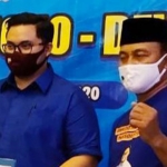 Lutfi Mahmudiono, Ketua DPD Partai Nasdem Kabupaten Kediri (kanan) dan Calon Bupati Kediri yang diusungnya, Hanindhito Himawan Pramono. (foto: ist).