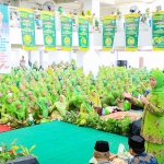 Ketua Umum Pengurus Pusat Muslimat Nahdlatul Ulama, Khofifah Indar Parawansa, saat memberi sambutan.