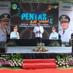Wali Kota Pasuruan Saifullah Yusuf memberikan sambutan saat melaunching Aplikasi Pasuruan Book’s of Digital di Halaman Kantor Perpustakaan dan Arsip Kota Pasuruan, Rabu (23/11/2022). 