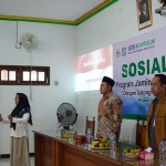 Sosialisasi program JKN atau Jaminan Kesehatan Nasional kepada masyarakat di Kecamatan Mojoanyar, Kabupaten Mojokerto.
