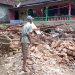 Kondisi dapur milik Misti di Desa Mlati, Kecamatan Arjosari, Kabupaten Pacitan usai diterjang angin kencang.