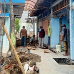 Salah satu titik gedung PDAM Giri Nawa Tirta yang direhab.