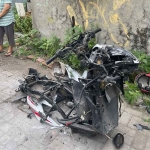 Kondisi motor pelaku curanmor di Sidoarjo.