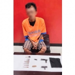 Residivis curanmor di Sidoarjo saat ditangkap.