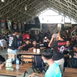 Suasana kopdar yang digelar komunitas salah satu perguruan silat di Tuban.