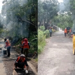 Perbaikan Jalan Kabupaten Pasuruan oleh DPU bina marga dan bina konstruksi.