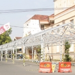 Kios-kios yang dipersiapkan untuk relokasi para pedagang di Pasar Besar Ngawi.